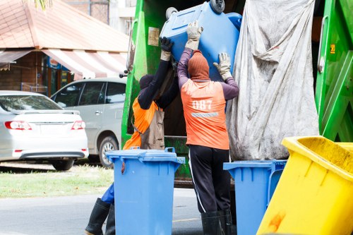 Professional demolition team at work